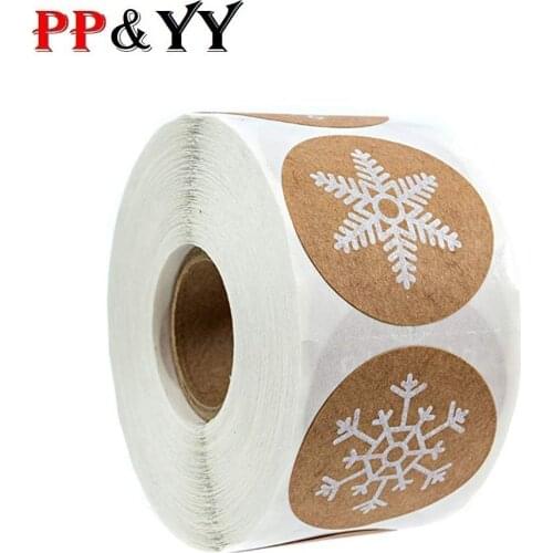 100-500pcs Kraft Paper Sticker Christmas Gift Decoration Sticker Packaging Stationery Happy Holiday Decoration Seal Label