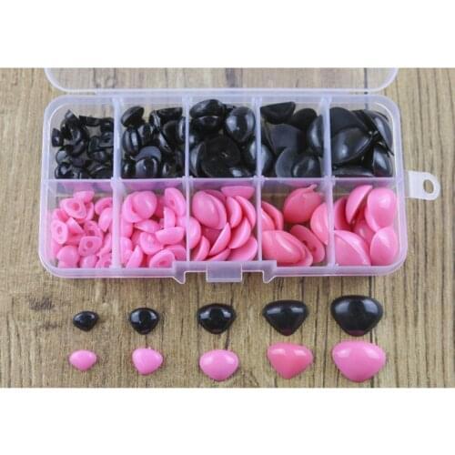 150pcs Round Flat Black Eyes Triangle Nose Plastic Eyes for Dolls Making Toys Teddy Bear Dolls Eyes Amigurumi Making Accessories