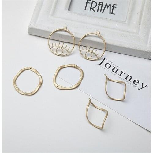 20pcs/lot New Creative Metal KC Gold Irregular Geometric Charms Connectors For DIY Earrings Pendant Jewelry Making Accessories