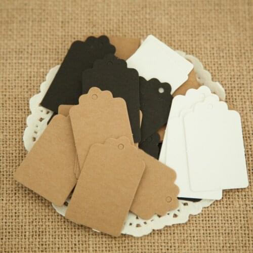 300pcs 5*3cm Flower Head Brown Kraft Paper Price Tags DIY Gift Tags For Handmade Cake/clothing/Wedding/Party Gift Bags/boxes