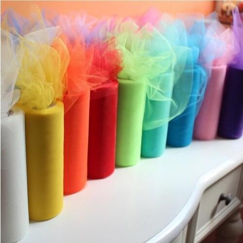 53 Colors Matt Mesh Tulle Roll Spool 6"x100yd (6"x300") Tutu Party Bow For Wedding Decoration Supplies