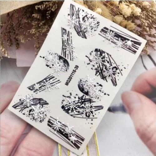 6d DIY Cubic Traceless Embossment Nail Stcikers Snow Cats Rabbits Nail Declas Nail Art Fashion Design