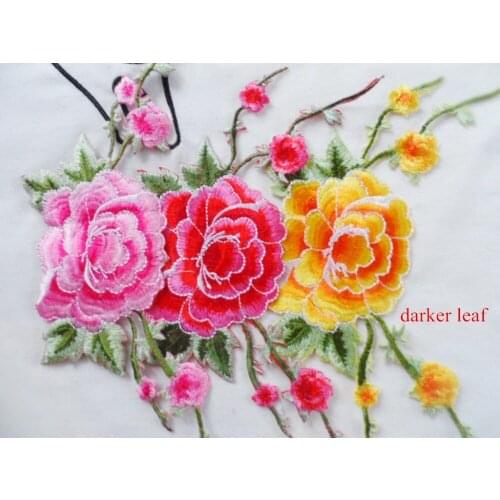 19*8 cm DIY clothes fabric applique embroidery flower patch dress accessories iron on patches home decoration