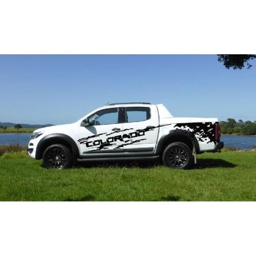 Car accessories include left and right mudslinger body sticker side door graphic Vinyl car decals fit for colorado