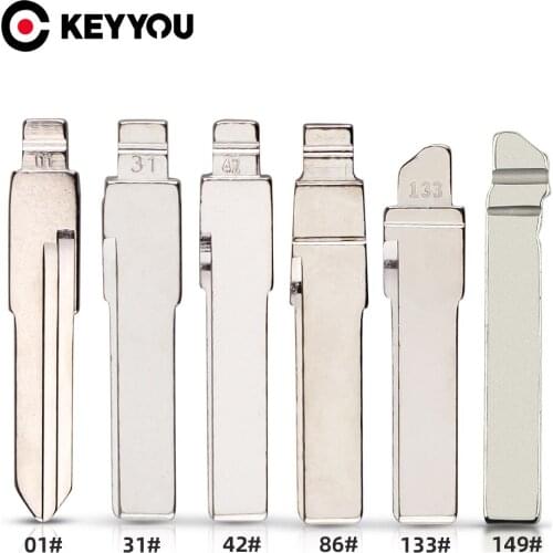 KEYYOU Car Key Blade For Audi VW Polo Passat B5 Tiguan Golf Santana Bora Seat Skoda Uncut Key Blade #01 #42 #31 #86 #133 #149