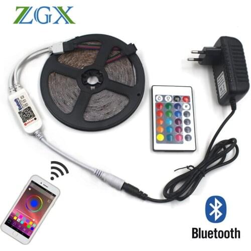 Bluetooth Controller 2835 3528 RGB LED Strip light Decor tira Tape lamp neon lights ip waterproof diode ribbon 12V adapter set