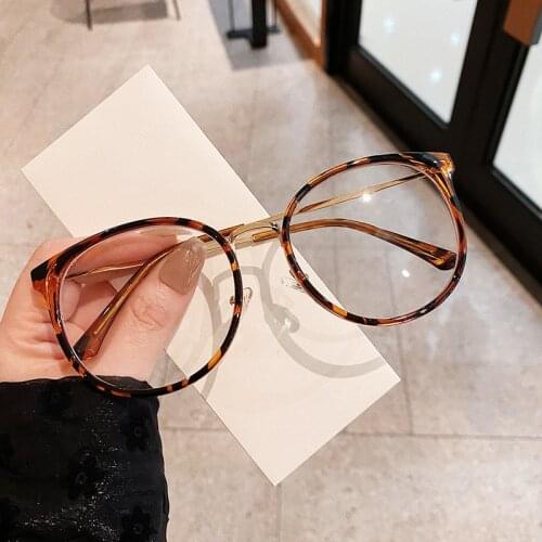 Oversized Vintage Round Glasses Women Men Retro Optical Spectacles Metal Eyeglasses Frames Computer Eyewear for Gaming