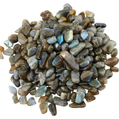 3-9mm 460g Natural Labradorite Tumbled Stone Chips Crushed Pieces Irregular Stones Beads Jewelry Accessory For Making Decoration