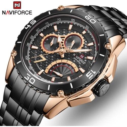NAVIFORCE Top Luxury Casual Mens Watches Date Week Display Fashion Luminous Quartz Sport Waterproof Men Watch Relogio Masculino