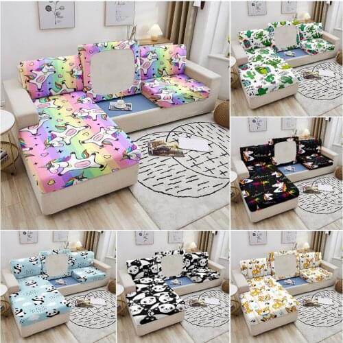 Cartoon Printed Stretch Couch Seat Cover Sofa Cushion Removable Washable Furniture Protector Sofa Seat Cover Sofa Slipcover