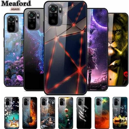 For Redmi Note 10 4G Tempered Glass Case Hard Phone Case For Xiaomi Redmi Note 10 2021 Case Protective Funda For Note10 4G 6.43"