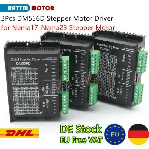 『EU Delivery』3PCS High Performance Digital DM556D Stepper Motor Driver 24-50 VDC 5.6A 256 Microstep for NEMA17/23 Stepping Motor