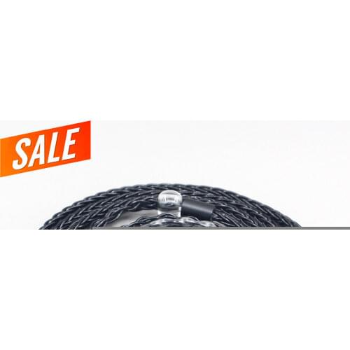 LN007690 3.5mm 2.5mm 4.4mm XLR 8 Core Silver Plated Black Earphone Cable For AKG N5005 N30 N40 MMCX Sennheiser IE300 IE900