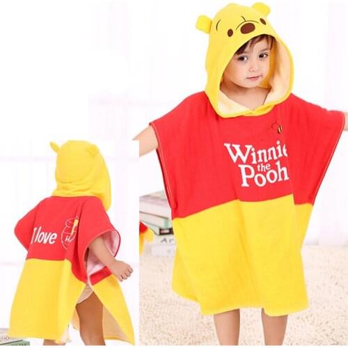 Disney Cute 2-8 Years Old Baby Hooded Bathrobe Soft Infant Newborn Bath Towel Mickey Minnie Beach Towel Birthday Gift