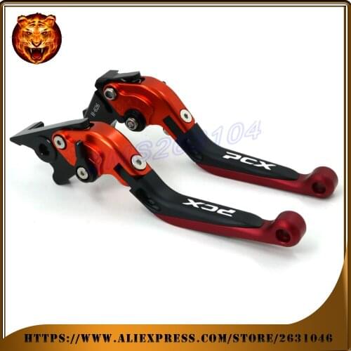 Motorcycle Adjustable Folding Extendable Brake Clutch Lever For HONDA PCX 150 PCX150 2013-2018 PCX 125 PCX125 2011-2014 logo