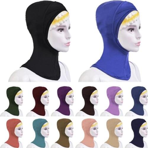 Muslim Hat Under Scarf Headwear Bonnet Women Hijab Arab Wrap Amira Cap Turban Full Cover Cross Ninja Cap Underscarf Women Hat
