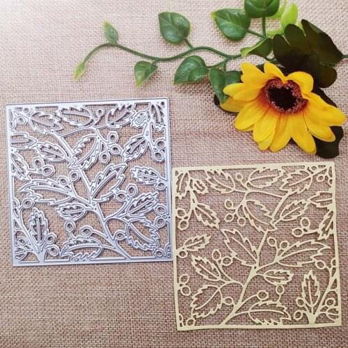 New Metal Cutting Dies Scrapbooking leaves square DIY Album Paper Card Craft Embossing stencil Dies 100*100mm