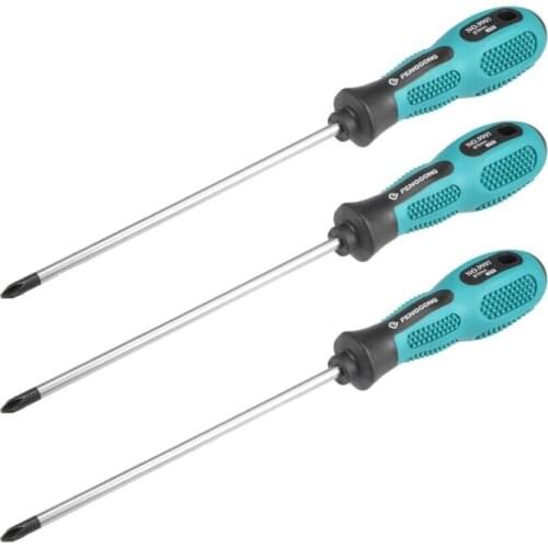 Phillips Screwdriver 6 Inch Round Shaft Non Slip Comfortable Handle 3pcs
