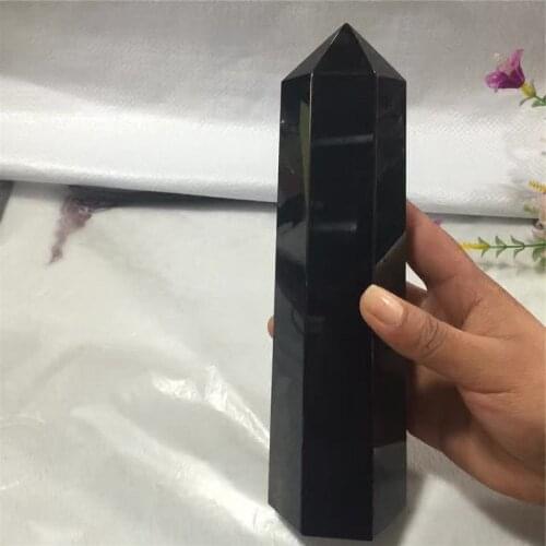 Natural Stone Mineral Crystal Obsidian Family Decoration Witchcraft Worship Meditation Wheel Pulse Healing Crystal Column