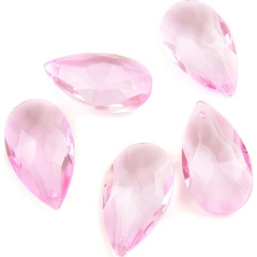 Pink Color 10pcs 38mmx 22mm Of Crystal Chandelier Pendants/Crystal Curtain Pendants,Crystal Chandelier Parts