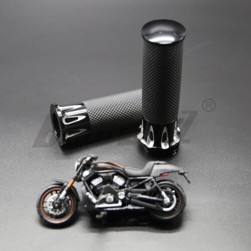 Universal Motorcycle Black Hand Grips Aluminum For Harley Sportster 883 1200 XL VRSC Touring Dyna Softail Custom 96-UP Handle B
