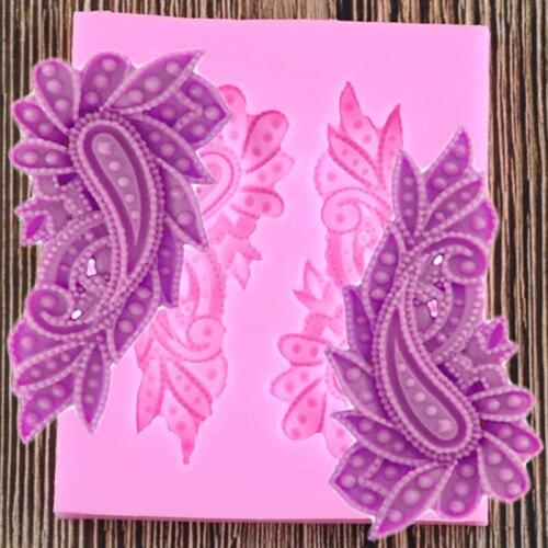 Peacock Feather Cake Border Silicone Molds DIY Fondant Cake Decorating Tools Clay Candy Chocolate Moulds