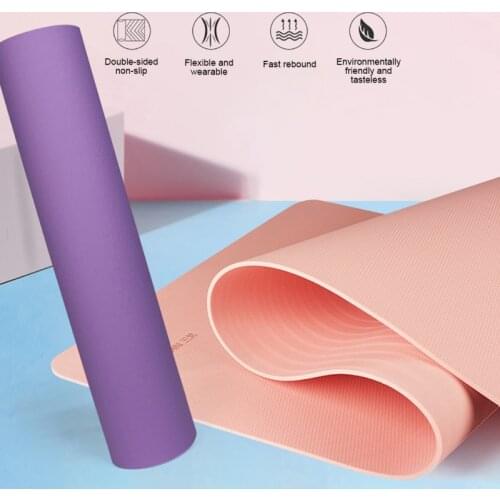TPE Thickened Non Slip Fitness Exercise Mat Yoga Mat With Carrying Strap And Net Bag Fitness Gymnastics Anti-Slip Yoga Mats