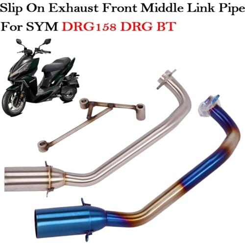 Slip On Full Exhaust System Motorcycle Exhaust Modified Escape Moto Muffler Front Middle Link Pipe For SYM DRG BT DRG158 DRG 158