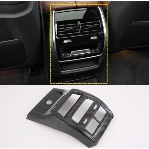 CARBON FIBER REAR ARMREST AIR VENT COVER TRIM BEZEL FRAME SURROUND GARNISH MOLDING for BMW X5 G05 2019 2020
