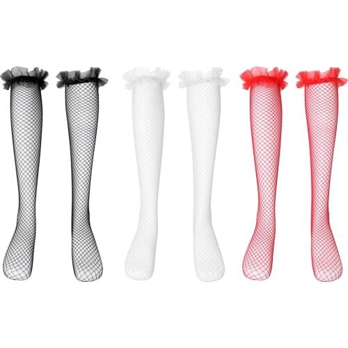 Women Fishnet Lace Top Mesh High Thigh Stockings Tights Pantyhose Long Socks