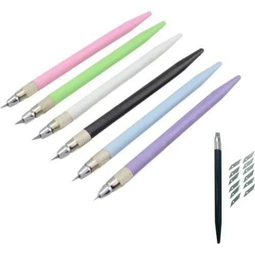 Julydream 1PC Hobby Knife with 12pcs Spare Blades Engraving Pen knife Carving Craft Tool Scrapbooking Stationery School Supplier