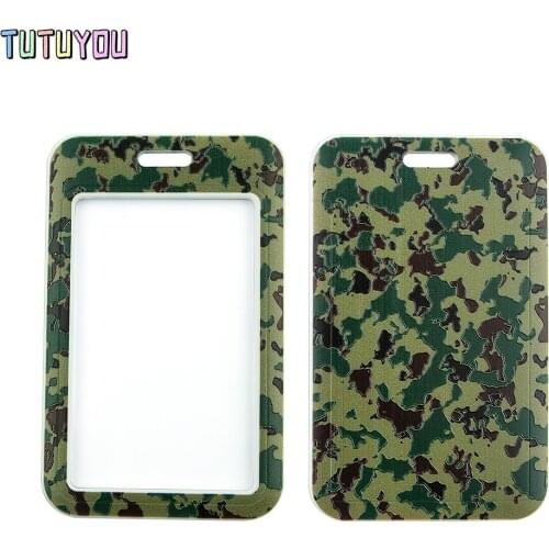 1pc PC2724 Camouflage Style Creative Lanyard Card Holder Soldier Hanging Neck Phone Lanyard Badge Subway Access Card Holder
