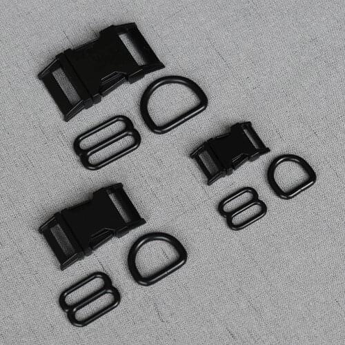 100 Sets 15mm/20mm/25mm Metal D Ring Adjustable Release Buckle For Pet Dog Collar Webbing Cat Necklace Handmade DIY Accessory