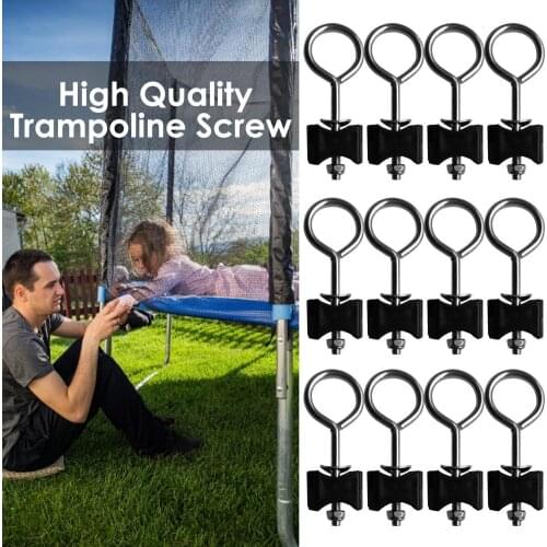12Pcs Trampoline Screws Jumping Bed Carriage Screw Nut Screw Circle Screws Galvanized Steel Screw Trampoline Accessories