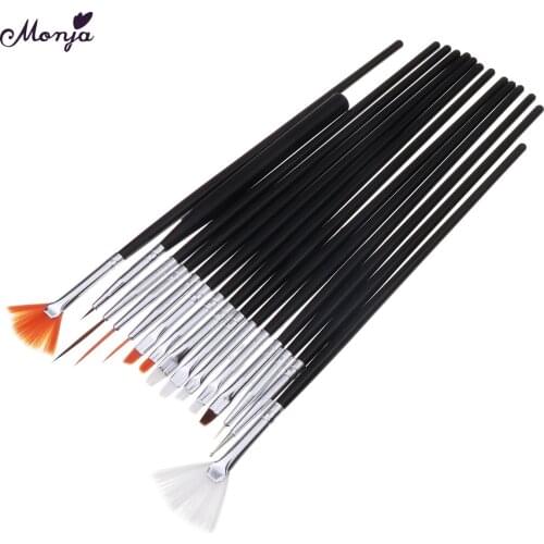 15pcs Professional UV Gel Acrylic Nail Art Brush Set Design Gel Polish Painting Drawing Pen Manicure Nails Tips Tools