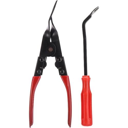 2Pcs Car Interior Door Panel Trim Clip Removal Plier Upholstery Remover Pry Bar Pliers Tools Universal for Clip Removing