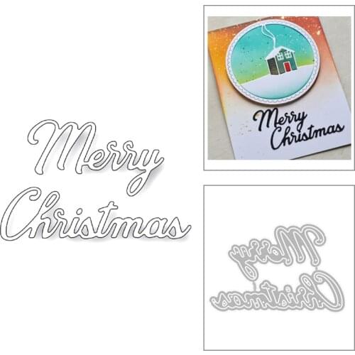 2020 New English Letter Sentiment Words Merry Christmas Metal Cutting Dies For Scrapbooking Greeting Card Paper Making No Stamps