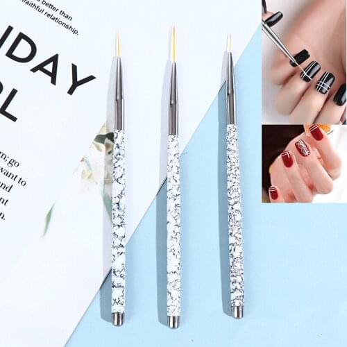 3PCS Nail Art Pen Dotting Painting Drawing UV Gel Liner Polish Brush Tool Set