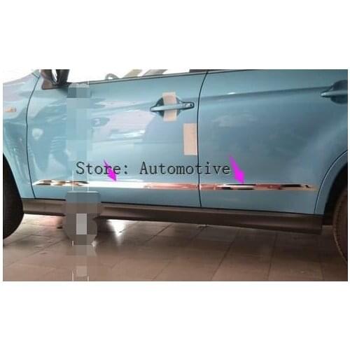 4pcs! ABS Chrome side door body moouldings cover Trim For Mitsubishi ASX 2013 2014 2015 2016
