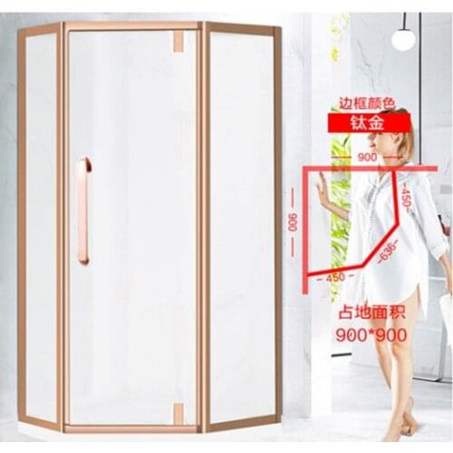 Diamond shower room partition wet-dry separation glass door waterproof stainless steel sliding door bathroom simple bath room