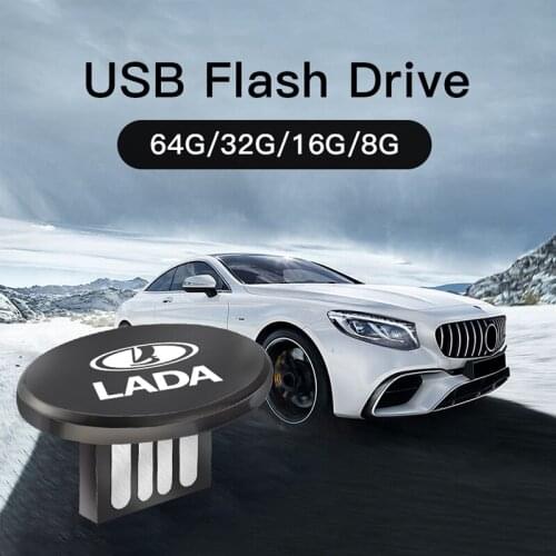 Car Logo Music Mini Metal USB Invisible Flash Drive Memory Stick U Disk Accessories For Lada Vesta Niva Samara Kalina Largus