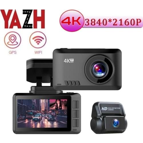 YAZH Car DVR Dash Cam 4K 3840*2160P 30FPS 2.4" Ultra HD WiFi Driving Recorder GPS Tracker Dashcam Registrar 24H Parking Monitor