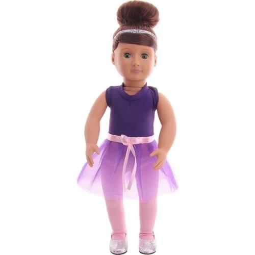 LUCKDOLL Ballet Suit Yarn Skirt Fit 18 Inch American 43cm Baby Doll Clothes Accessories,Girls Toys,Generation,Birthday Gift