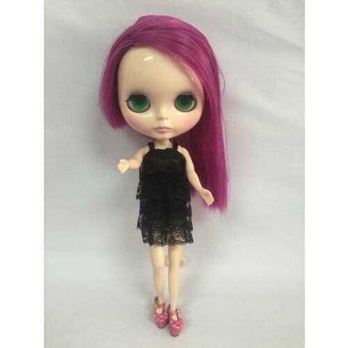Free shipping cost Nude blyth Doll,purple hai Factory doll ,Suitable For DIY Change Toy For Girls