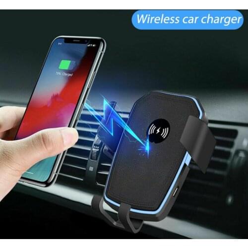 Qi Wireless Car Charger Mount Holder Fast Charging Induction Sensor Cell Phone Holder Stand For iPhone 11 Samsung car accessory