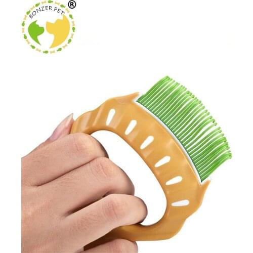 Bonzerpet Dog Cat Massage Soft Brush Kitten Removal Shell-shaped Handle Hair Groom Cleaning Comb