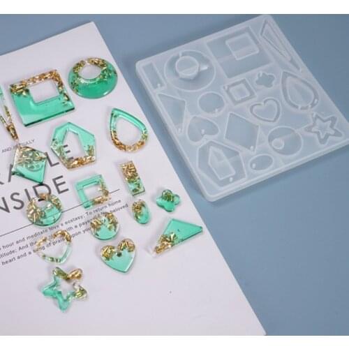 DIY Crafts Crystal Epoxy Resin Mold Earrings Ear Pendant Casting Silicone Mould Christmas New Year Decorations Gifts