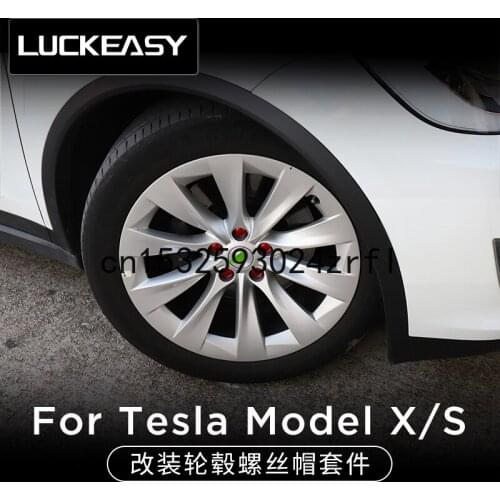 For Tesla Model X S Hub Cover Kit Exterior Accessories Paint Bright Mirror Screw Cap Modification ABS