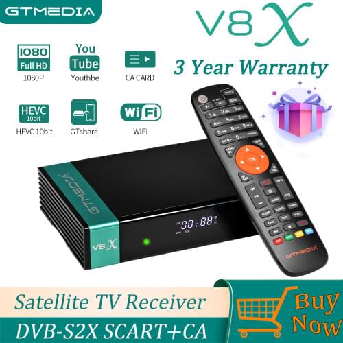 GTMedia V8X DVB-S2 Satellite TV Receiver H.265 Buil-In WIFI Set Top Box Decoder Stock in Spain Receptor For V8 NOVA V8 HONOR