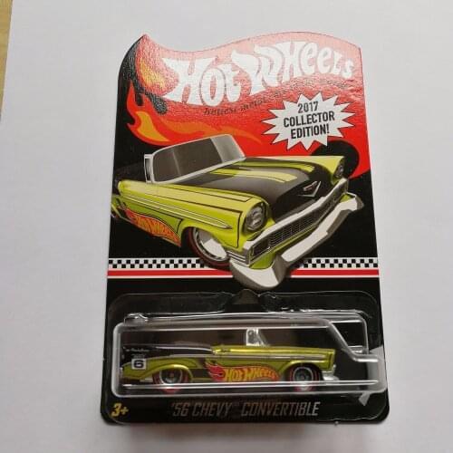 Hot Wheels 1:64 Car 56 CHEVY CONVERTIBLE 2017 Collector’s Edition Real Riders Metal Diecast Collection Kids Toys Gift
